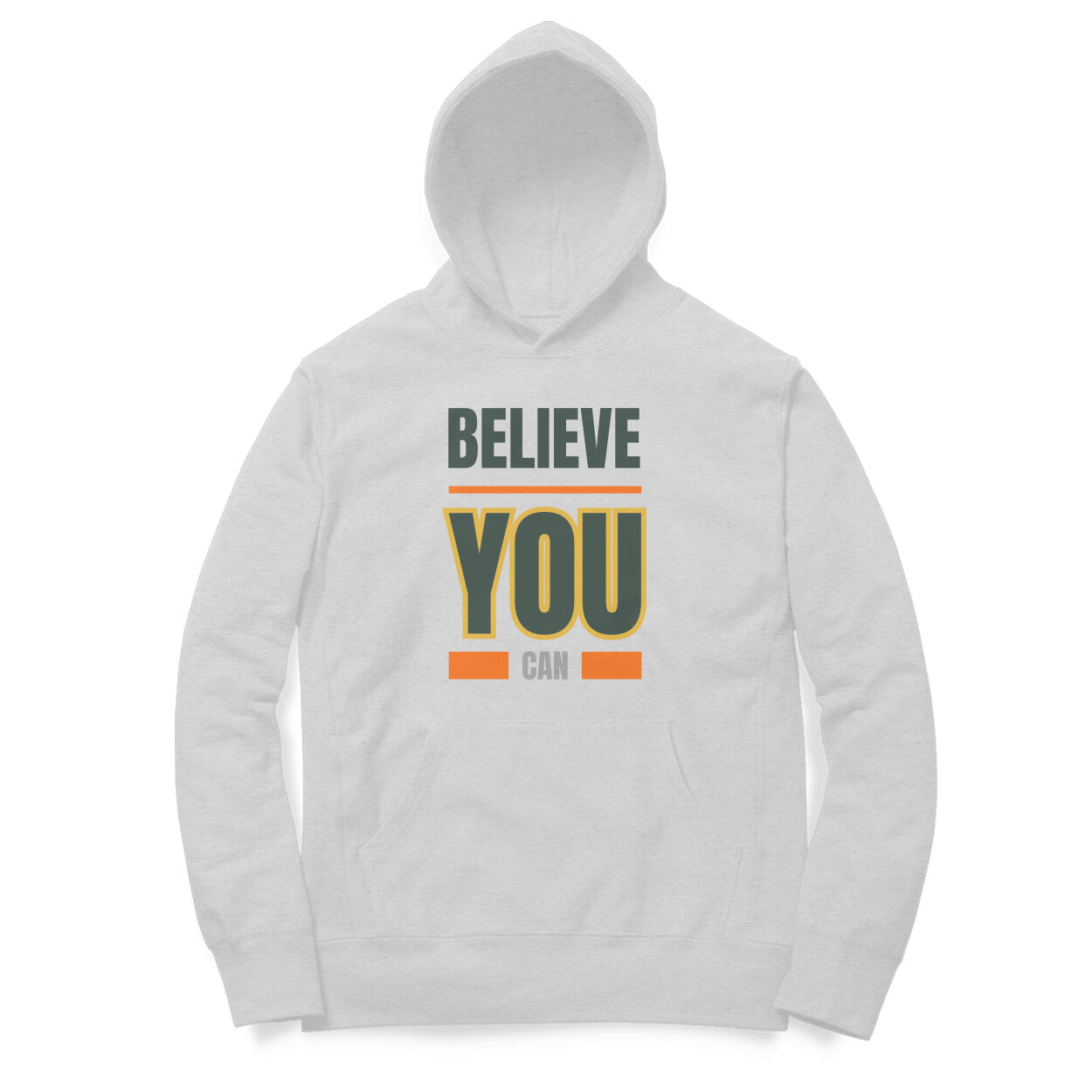 Believe Unisex Hoodie Melange Grey