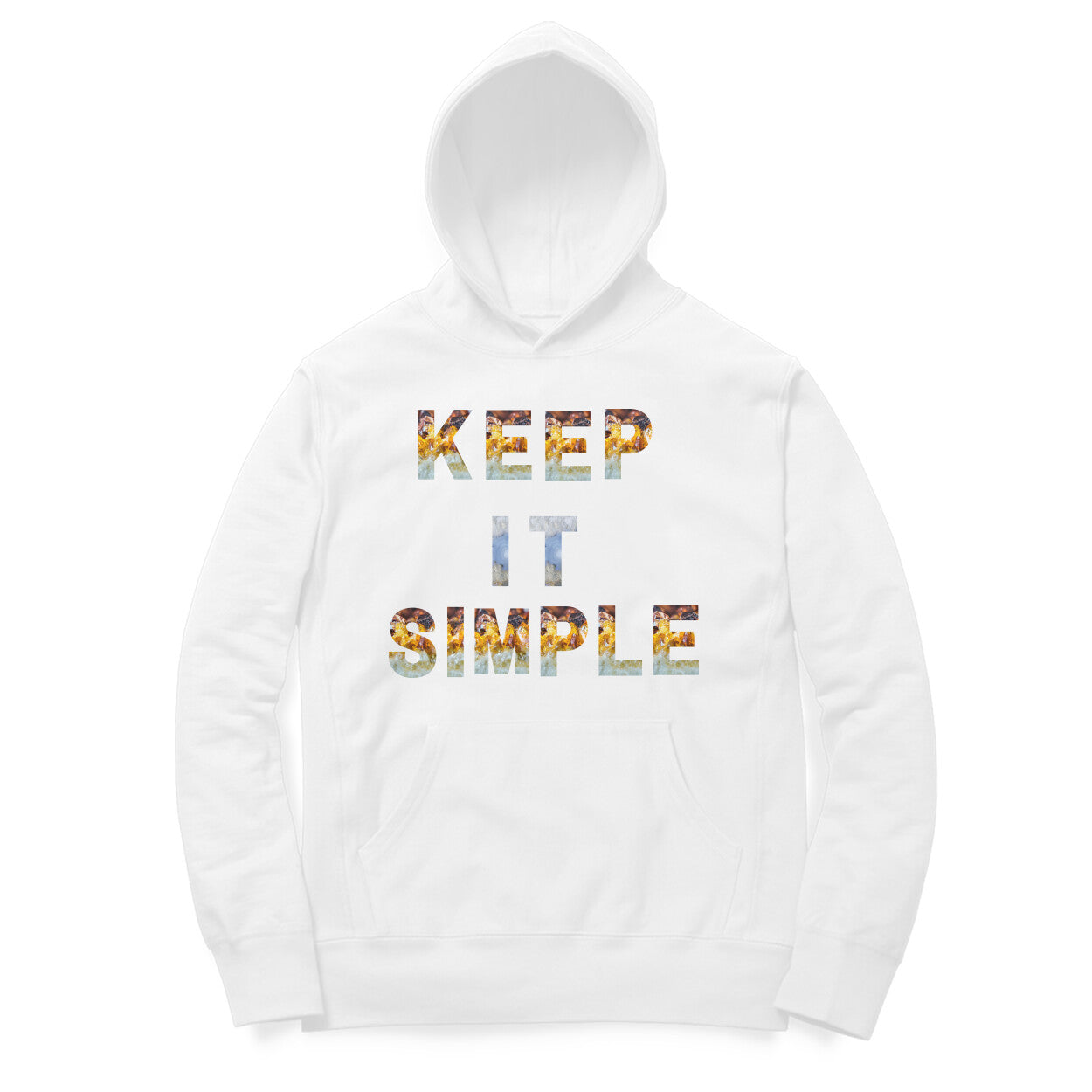 Word Art Keep It Simple Unisex Hoodie White