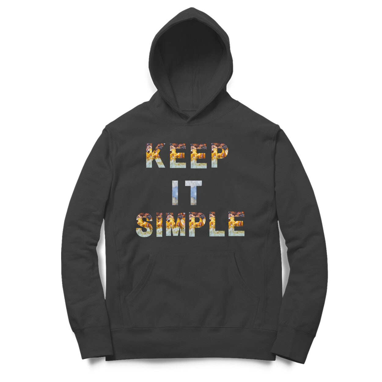 Word Art Keep It Simple Unisex Hoodie Black