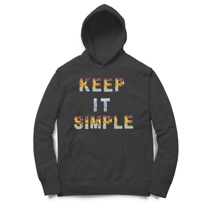 Word Art Keep It Simple Unisex Hoodie Black