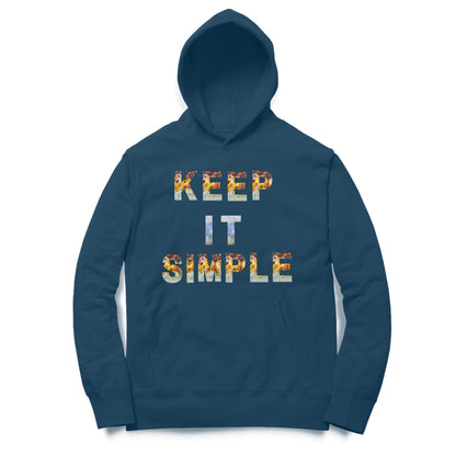 Word Art Keep It Simple Unisex Hoodie Navy Blue