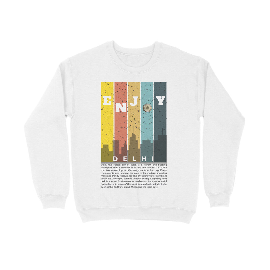 Delhi Unisex Sweatshirt White