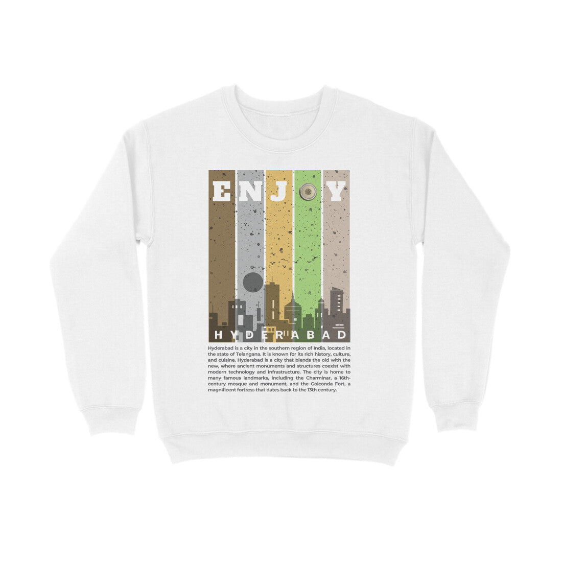 Hyderabad Unisex Sweatshirt White