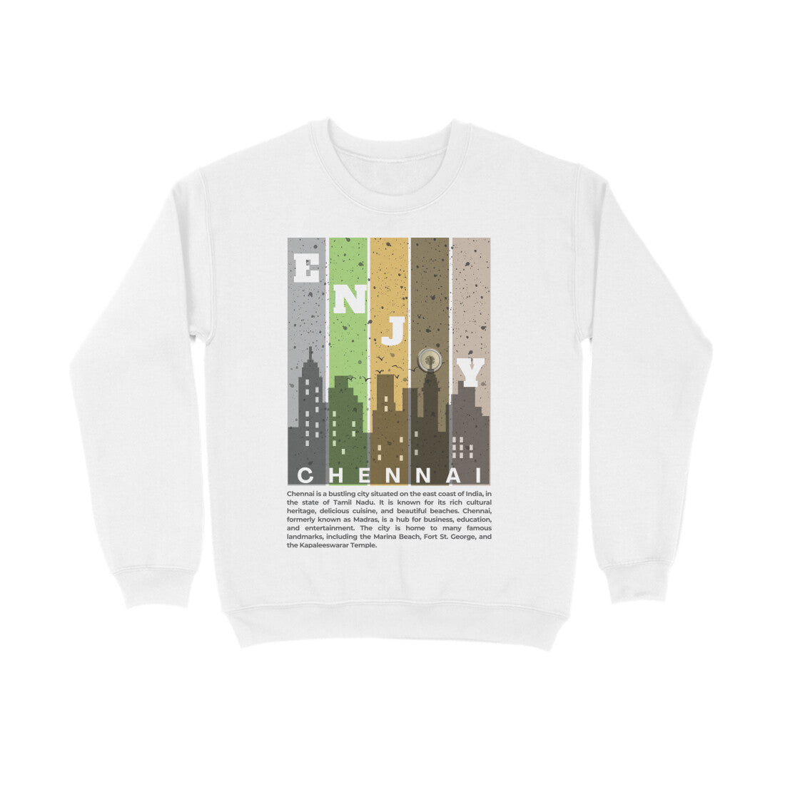 Chennai Unisex Sweatshirt White