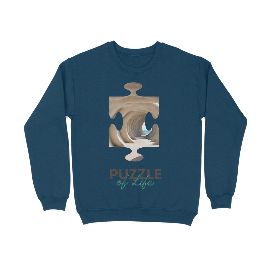 Puzzle Unisex Sweatshirt Navy Blue