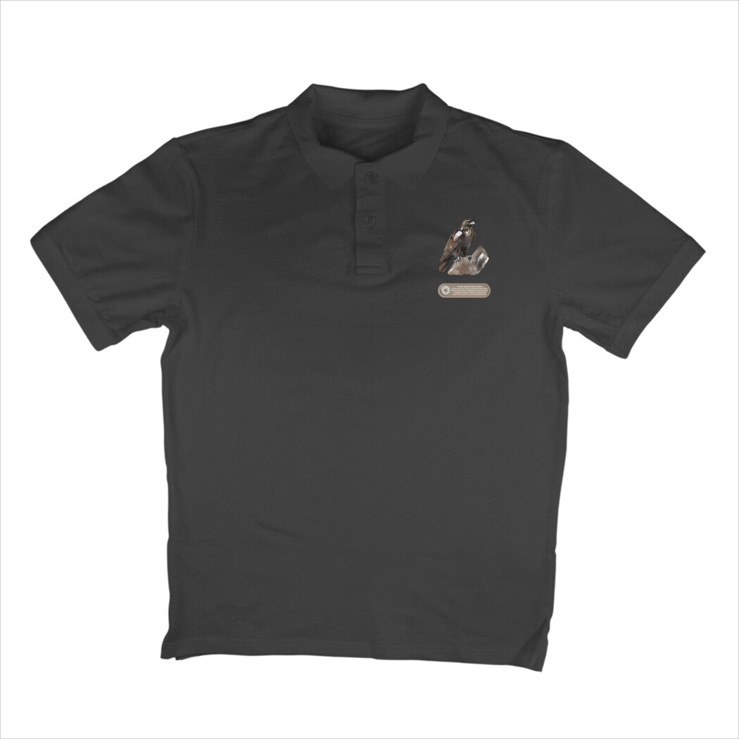 Animal Art Smoky Quartz Crystal Hawk Men's Polo T-Shirt Black