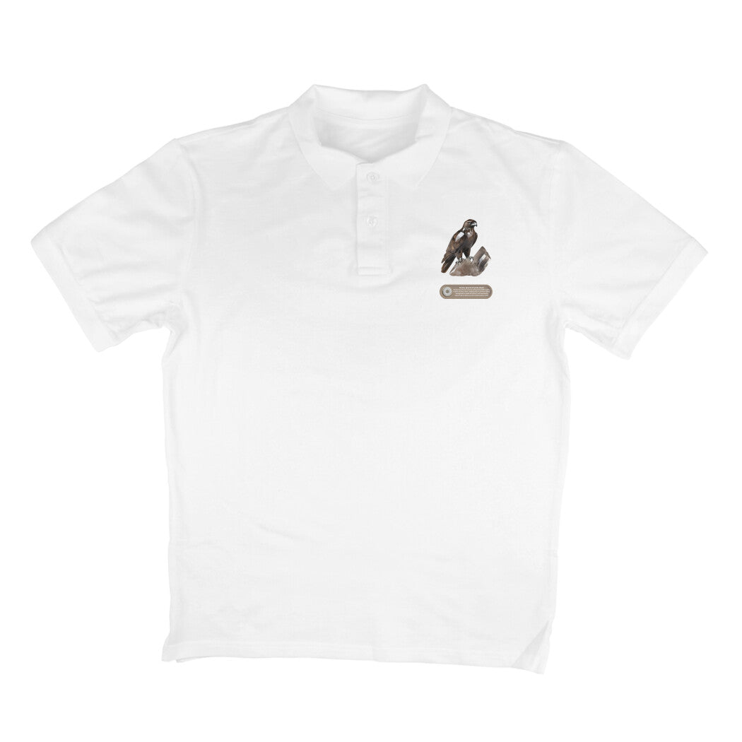 Animal Art Smoky Quartz Crystal Hawk Men's Polo T-Shirt White