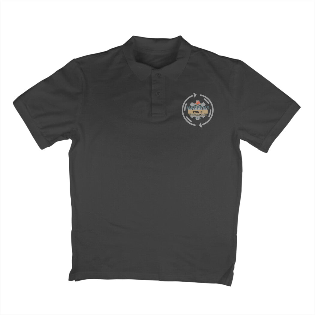 Life Happens Polo T-Shirt Black