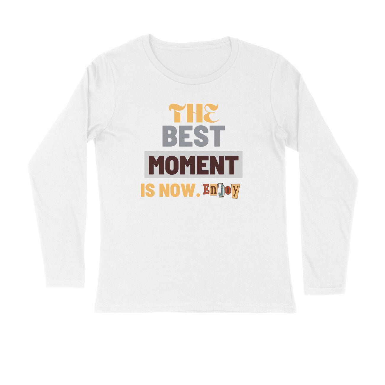 The Best Moment Men's Full Sleeve Round Neck T-Shirt White