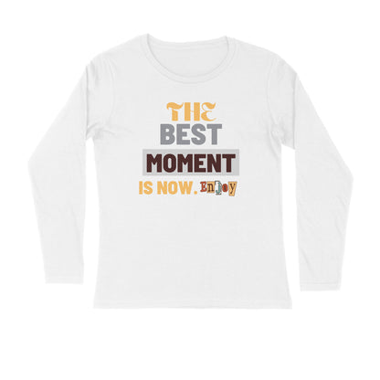 The Best Moment Men's Full Sleeve Round Neck T-Shirt White