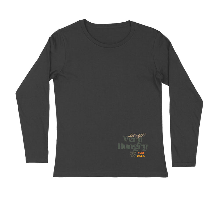 Very Hungry Men's Full Sleeve Round Neck T-Shirt Black