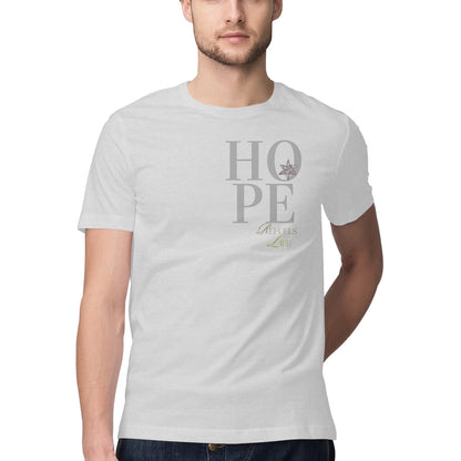 Hope Men's Half Sleeve Round Neck T-Shirt Melange Grey