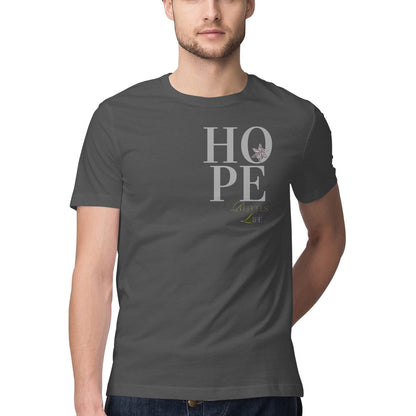 Hope Men's Half Sleeve Round Neck T-Shirt Charcoal Grey