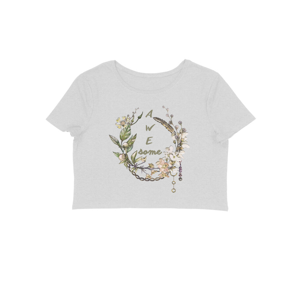 Awesome Time Crop Top Melange Grey