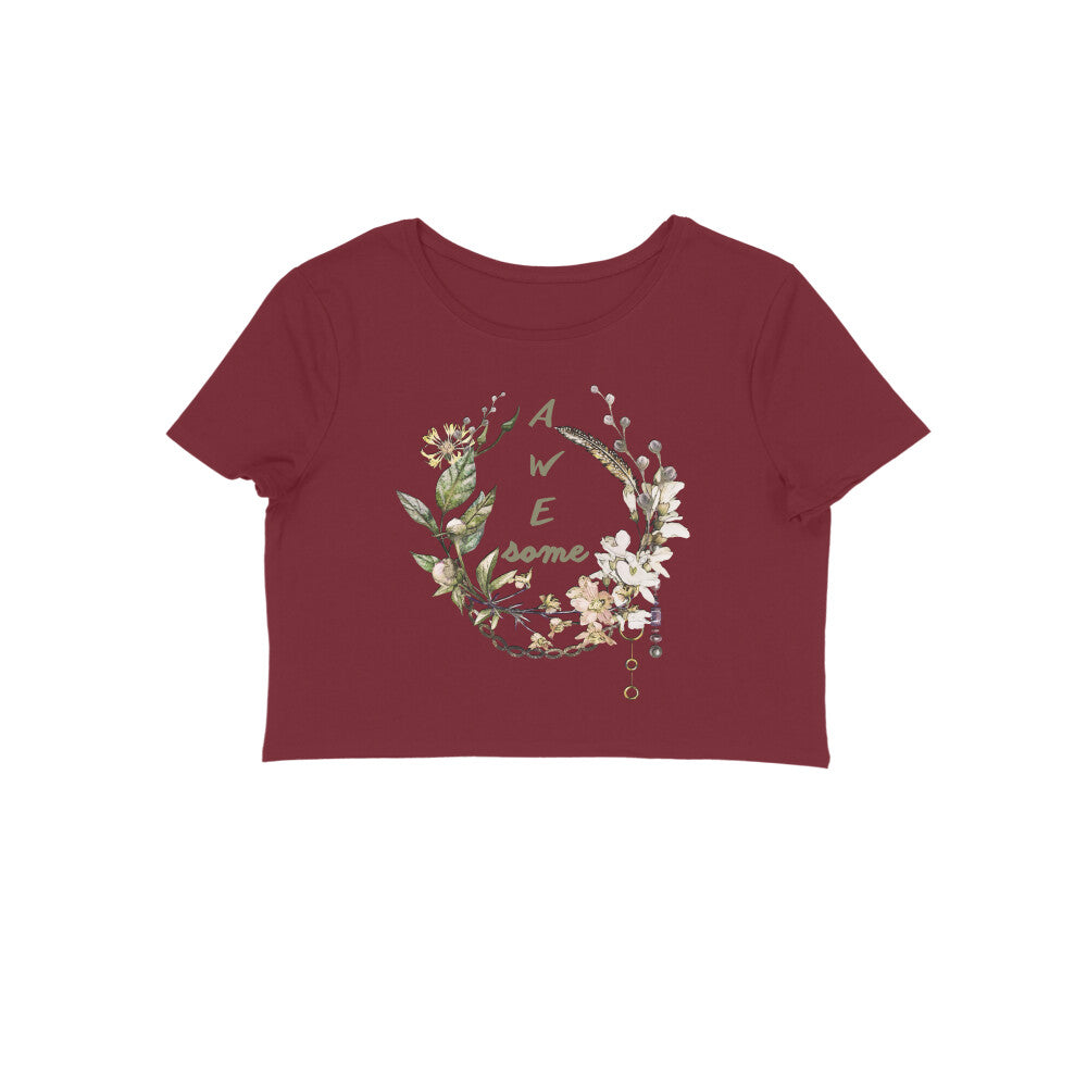 Awesome Time Crop Top Maroon