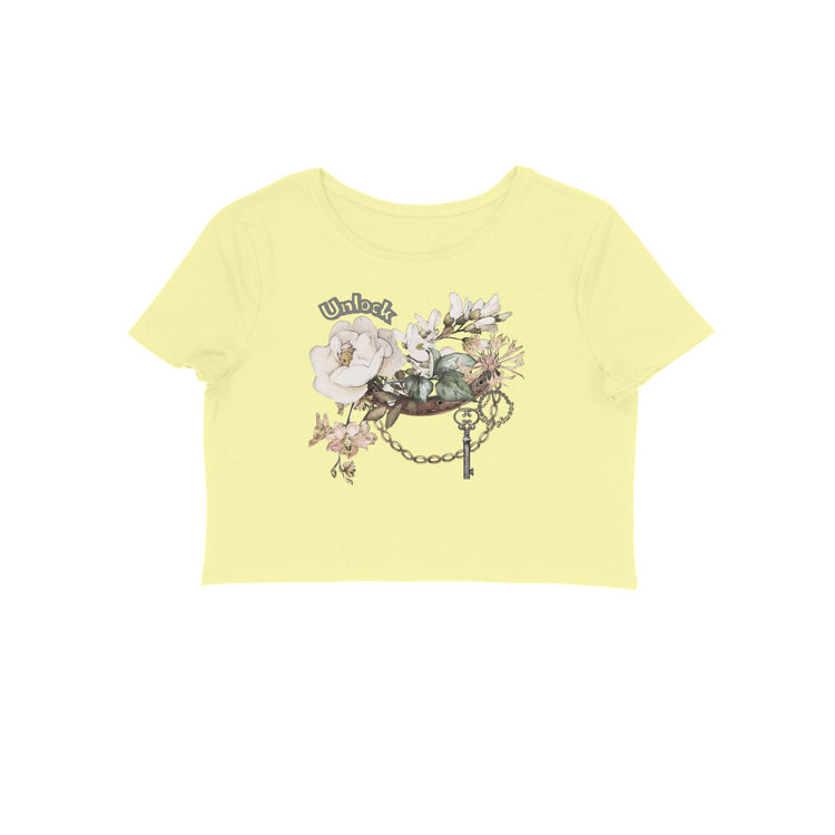 Unlock happiness Crop Top