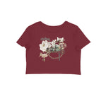 Unlock happiness Crop Top Maroon