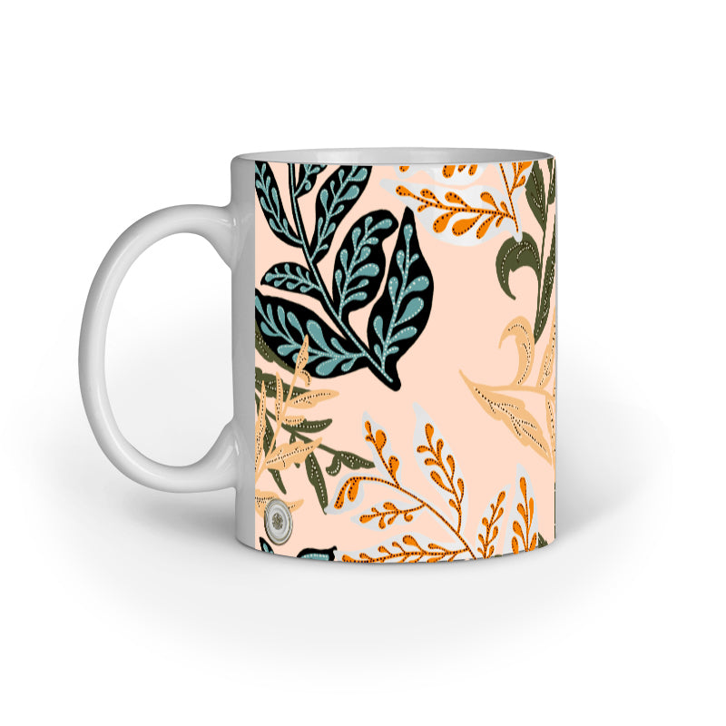 Leaf of Leaf Inner Colored Mug White