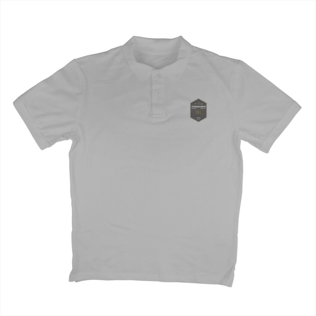 Word Art Lifestyle Men's Polo T-Shirt Melange Grey