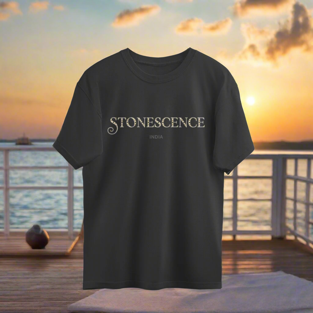 Stonescence Unisex Black Oversized T-Shirt