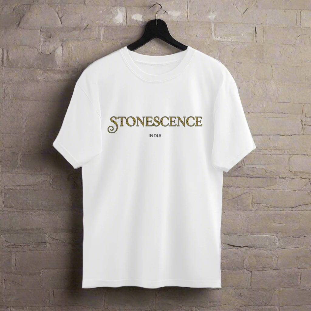 Stonescence Unisex White Oversized T-Shirt