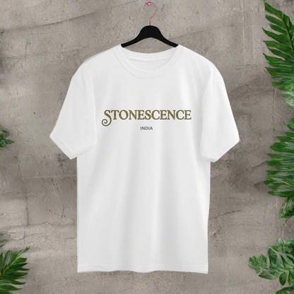 Stonescence Unisex White Oversized T-Shirt