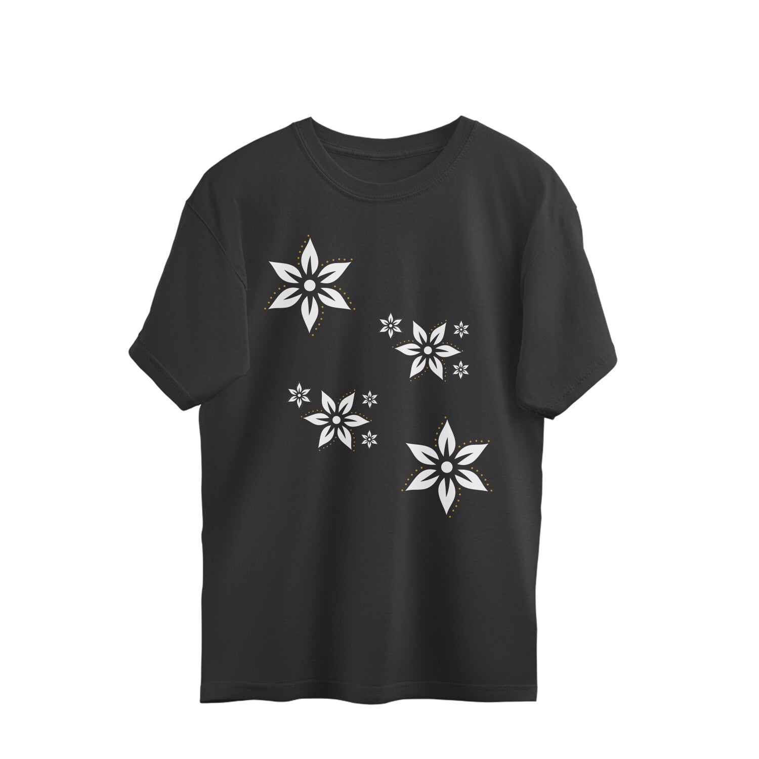 Flowers Splash Oversized T-Shirt Black