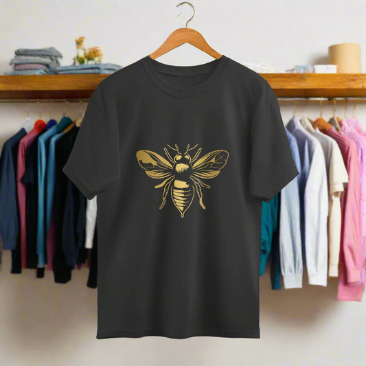 Golden Bee Unisex Oversized T-Shirt Black