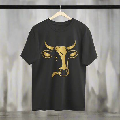 Golden Cow Unisex Oversized T-Shirt Black