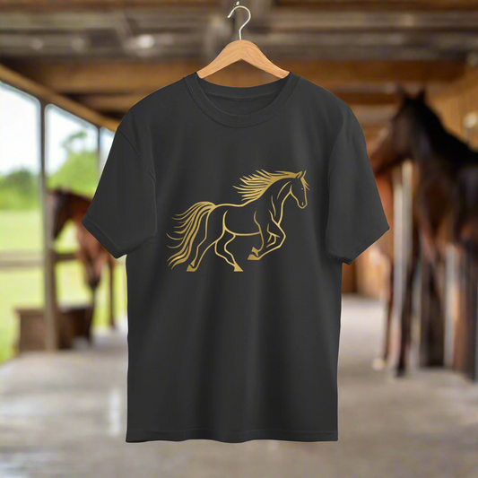 Golden Horse Unisex Oversized T-Shirt