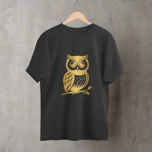 Golden Owl Unisex Oversized T-Shirt Black