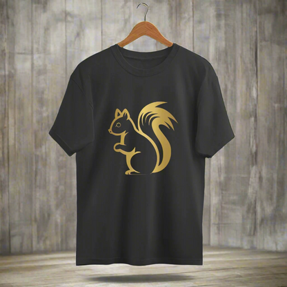 Golden Squirrel Unisex Oversized T-Shirt Black