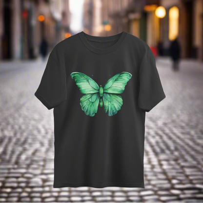 Green Butterfly Unisex Oversized T-Shirt