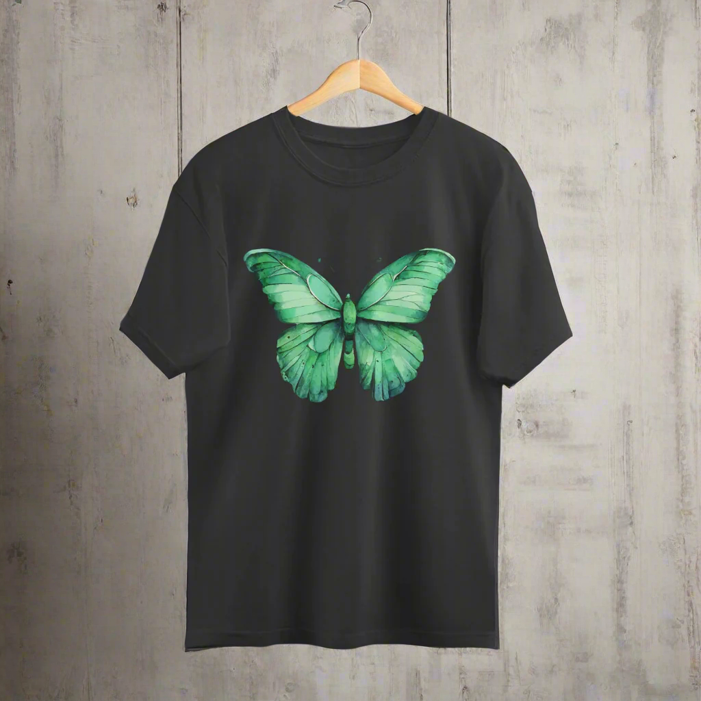 Green Butterfly Unisex Oversized T-Shirt
