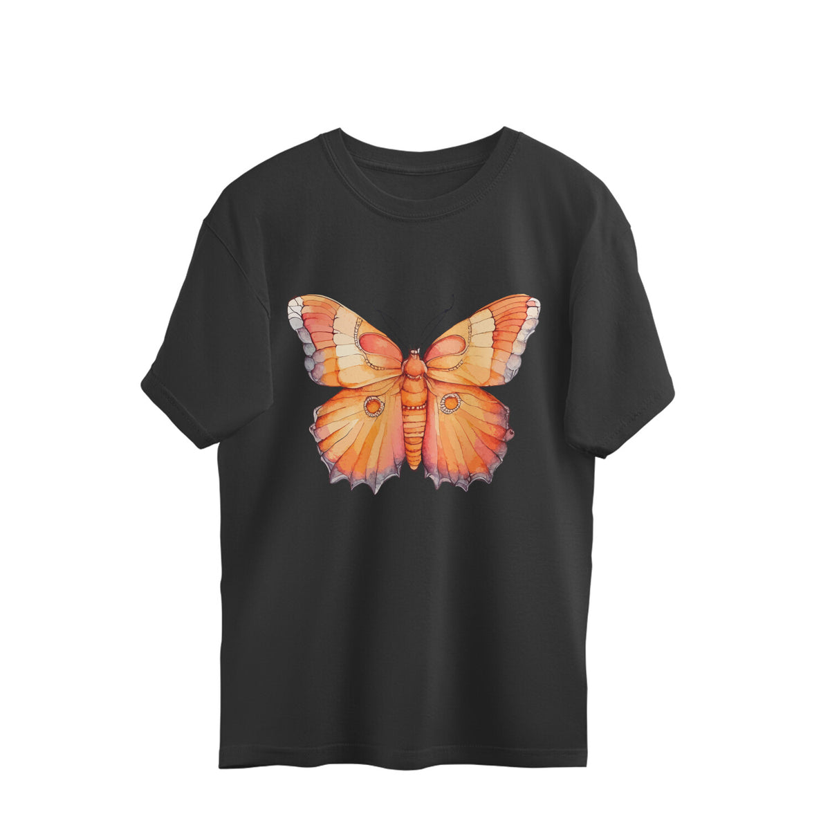 Orange Butterfly Unisex Oversized T-Shirt