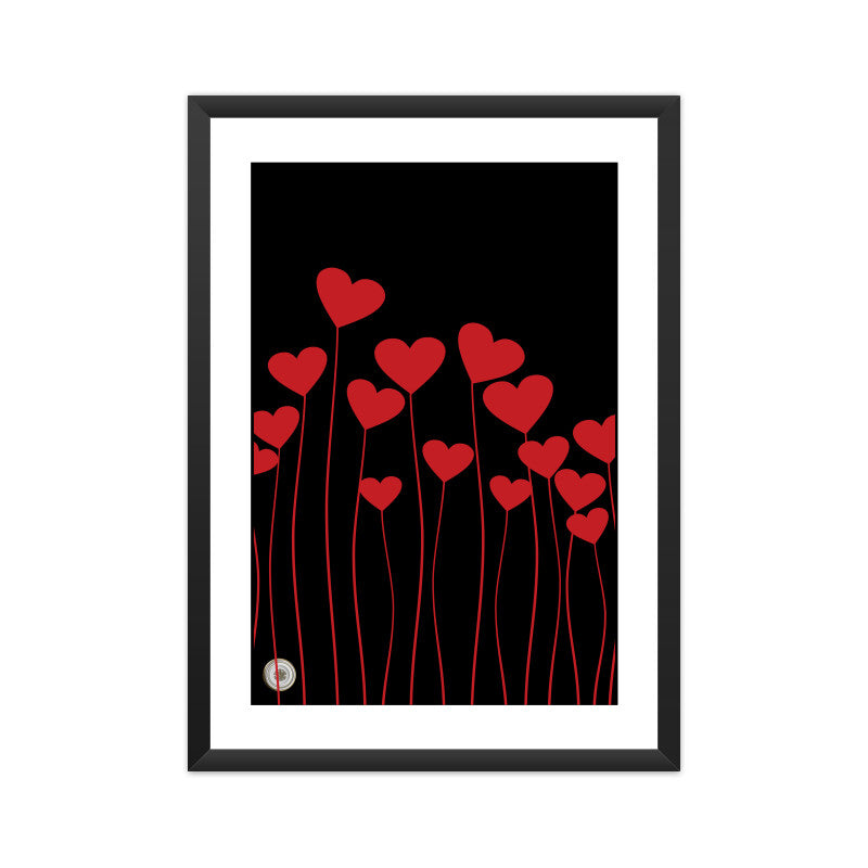 Pattern Art Twig of hearts Framed Art A3 Framed