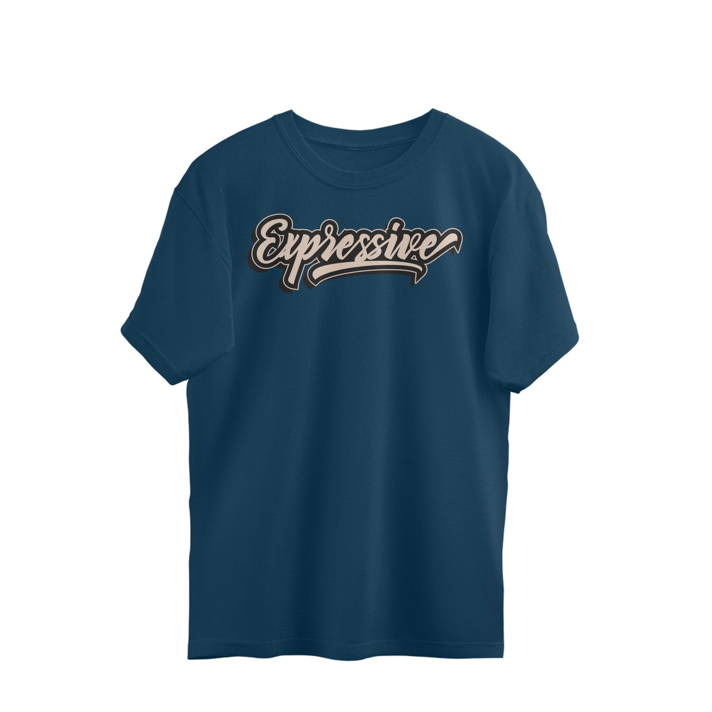 Expressive Unisex Oversized T-Shirt Navy Blue