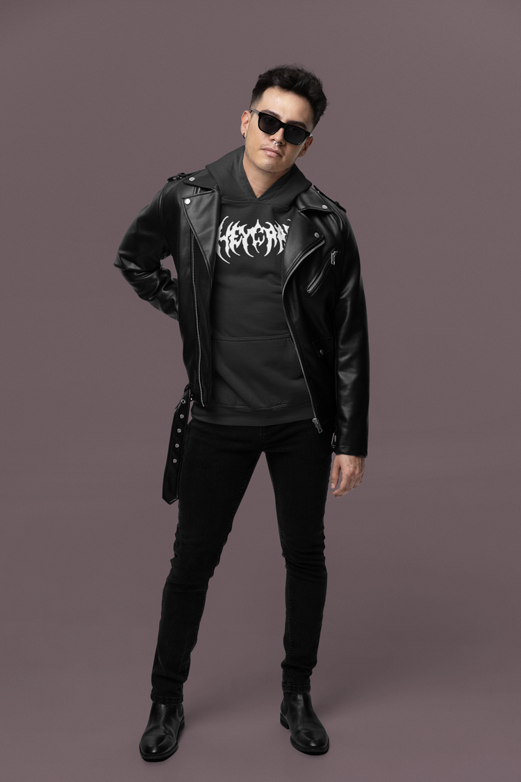Falling White Unisex Oversized Hoodie Black