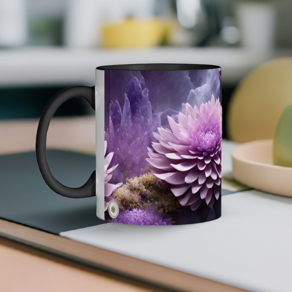 Purple Flowers Inner Colored Mug