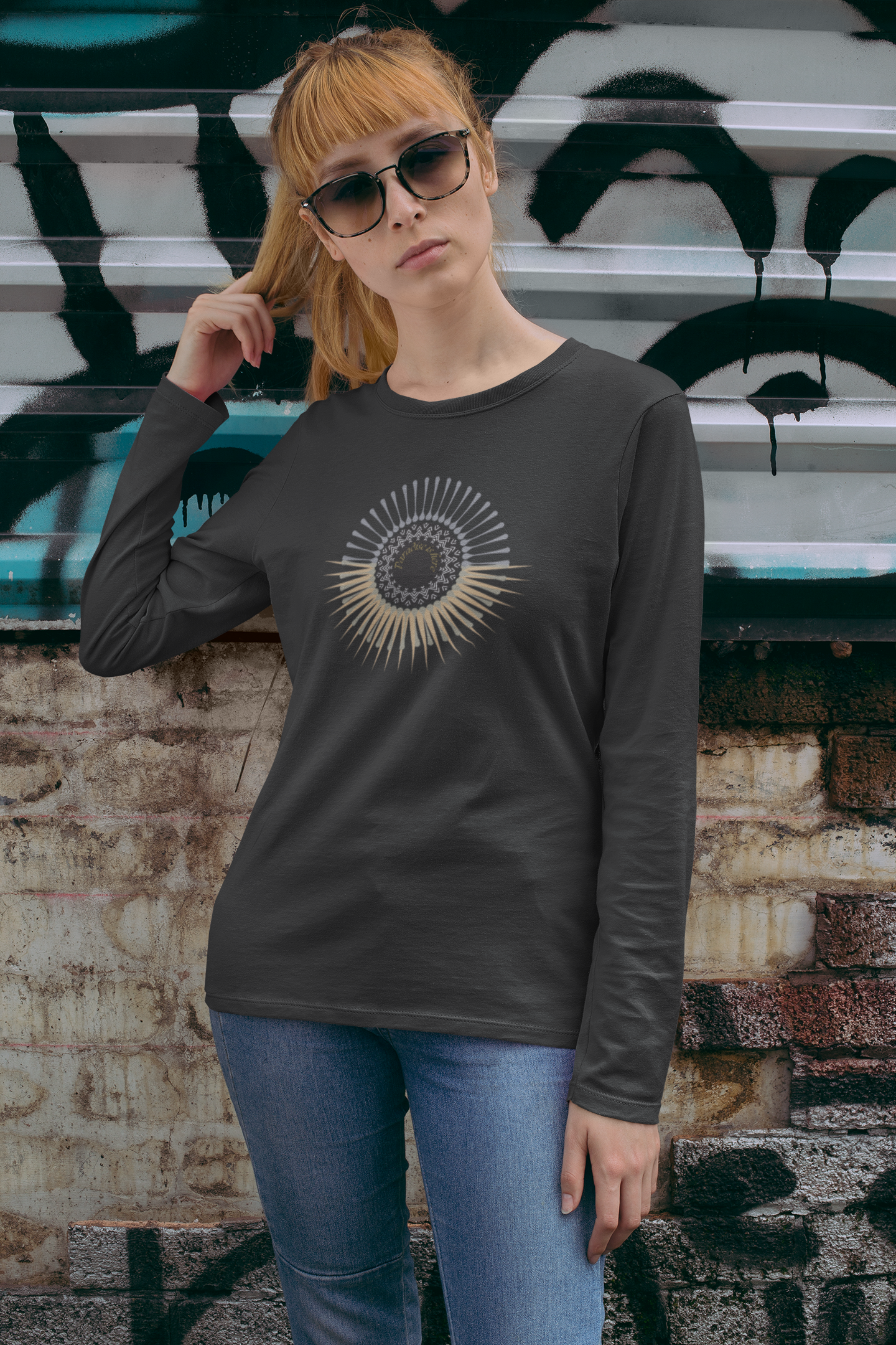 Paradise Full Sleeve Round Neck T-Shirt Black