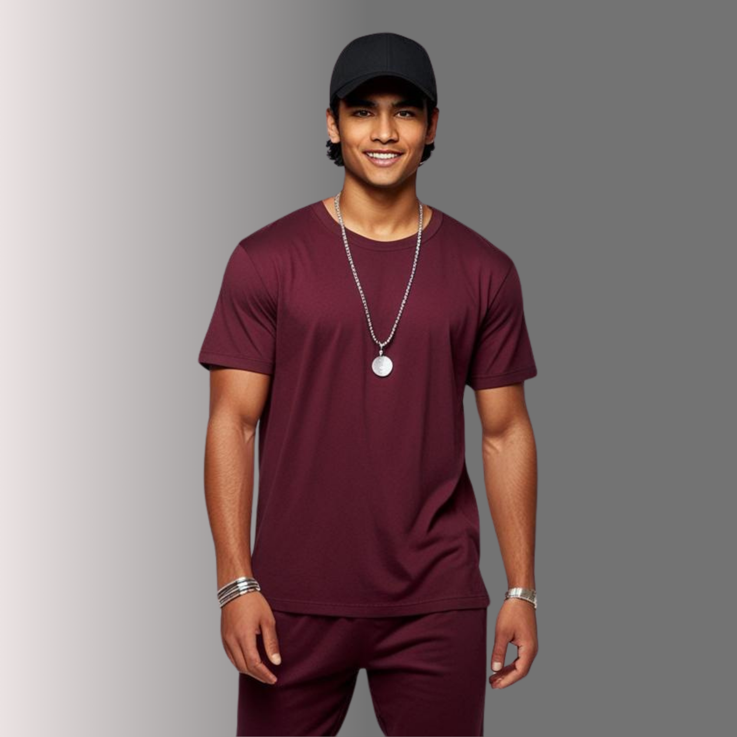 Maroon Oversized T-Shirt and Jogger