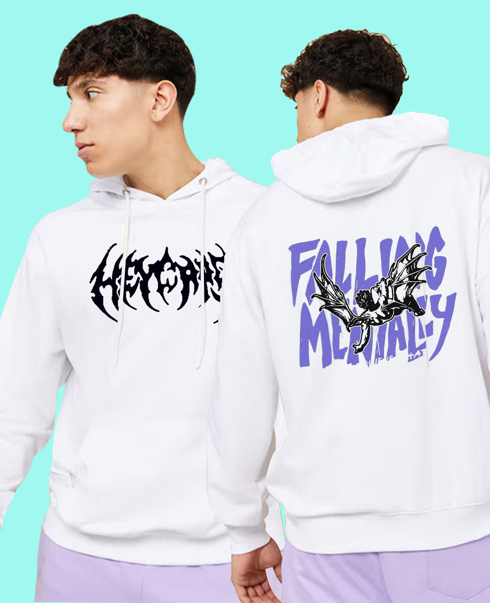 Falling Unisex Oversized Hoodie White