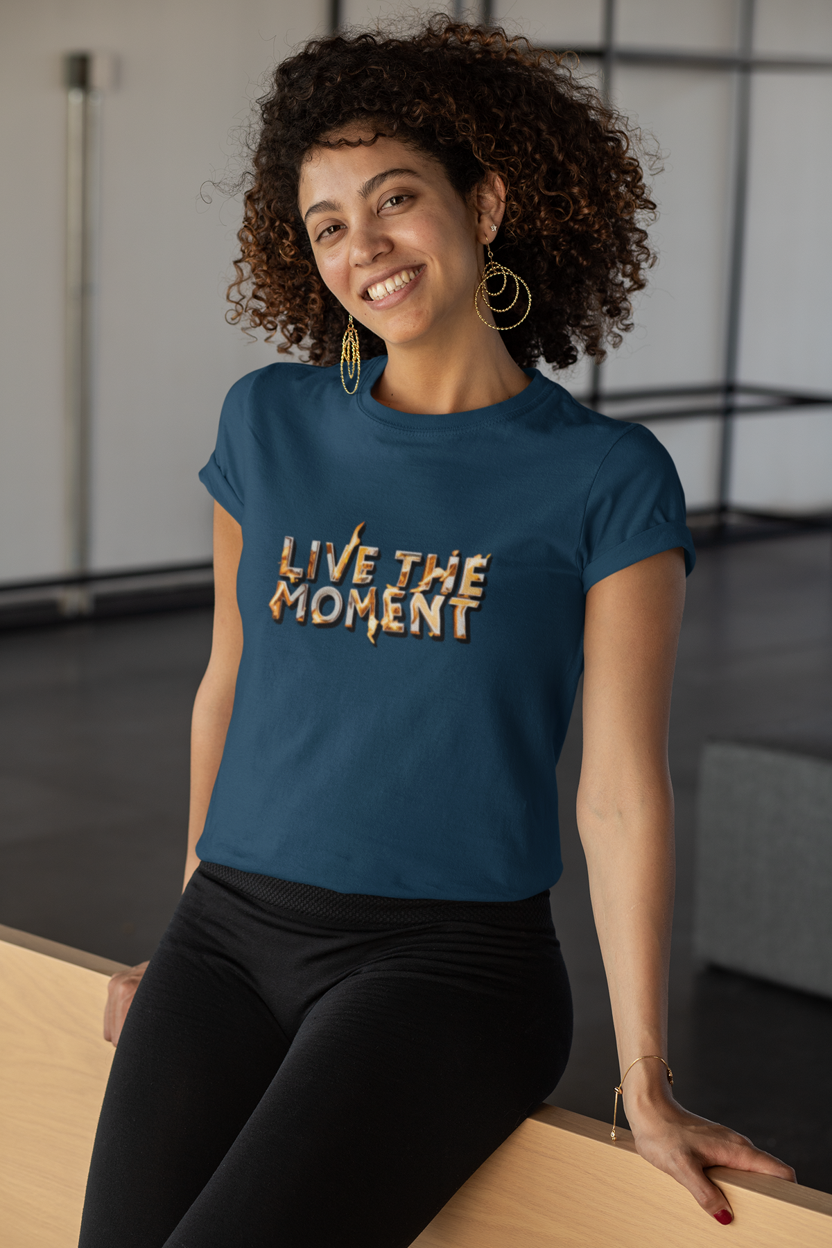 Live the Moment Crop Top Navy Blue