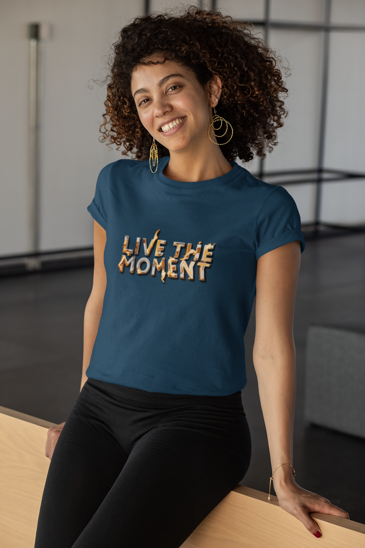 Live the Moment Women's Crop Top Navy Blue