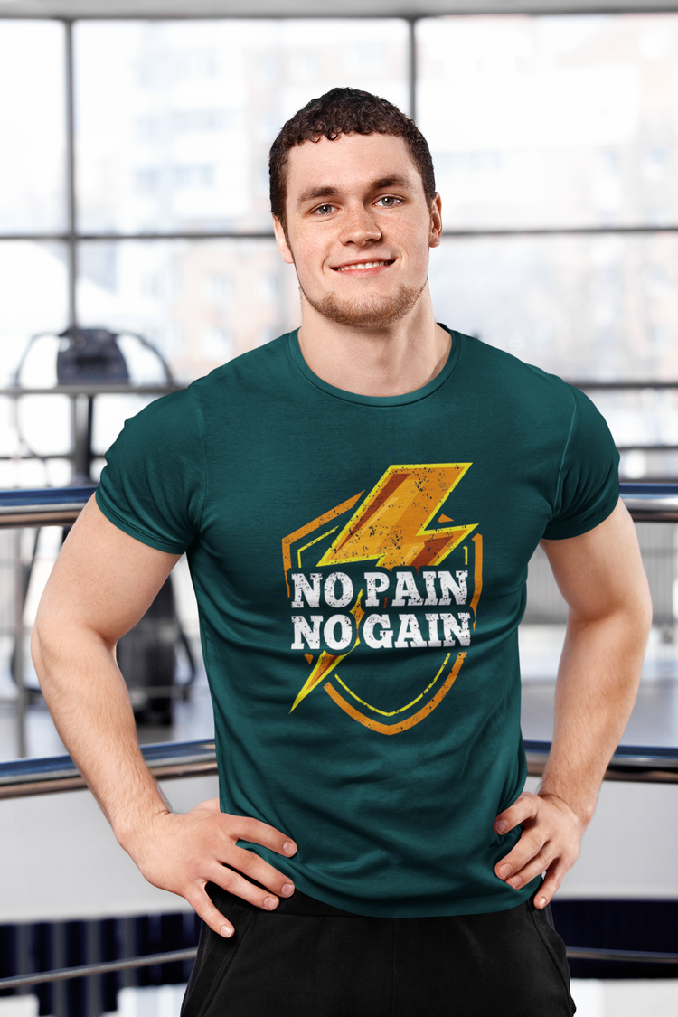 No Pain Half Sleeve T-Shirt Petrol Blue