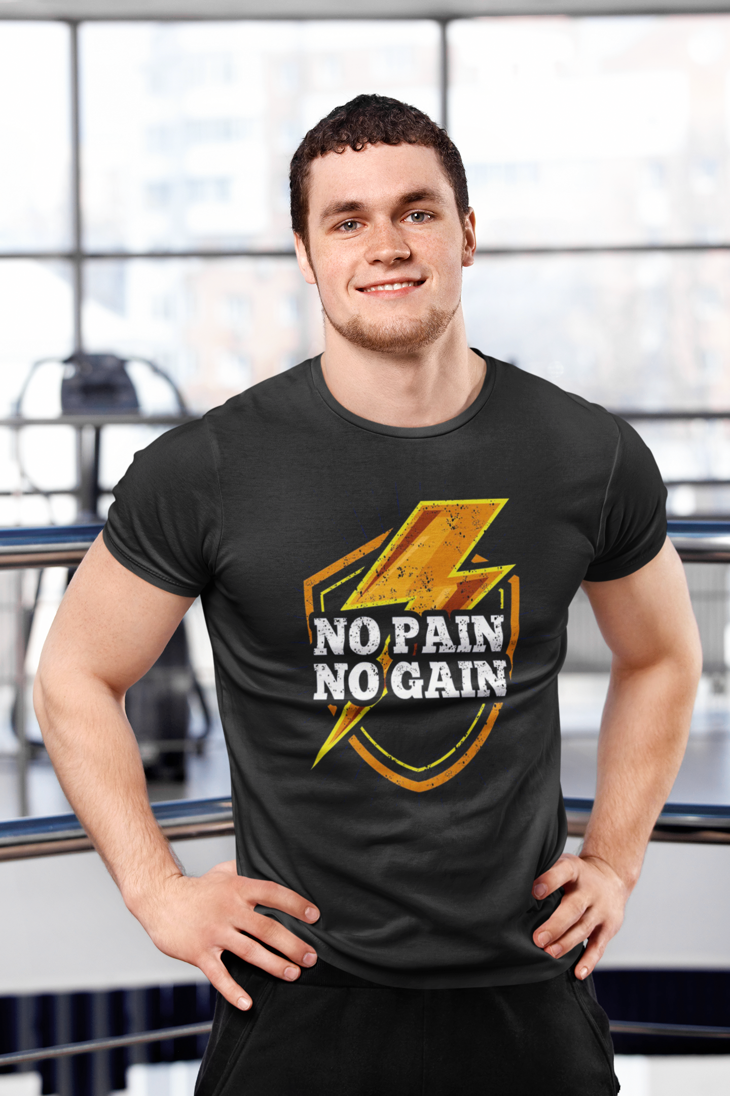 No Pain Half Sleeve T-Shirt Black