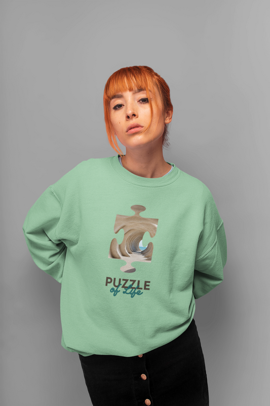 Puzzle Unisex Sweatshirt Mint Green