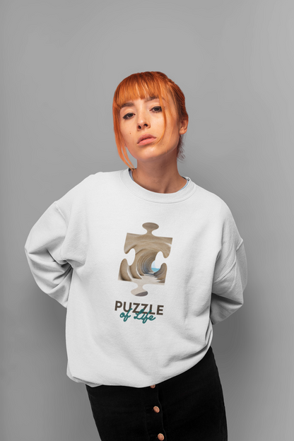 Puzzle Unisex Sweatshirt White