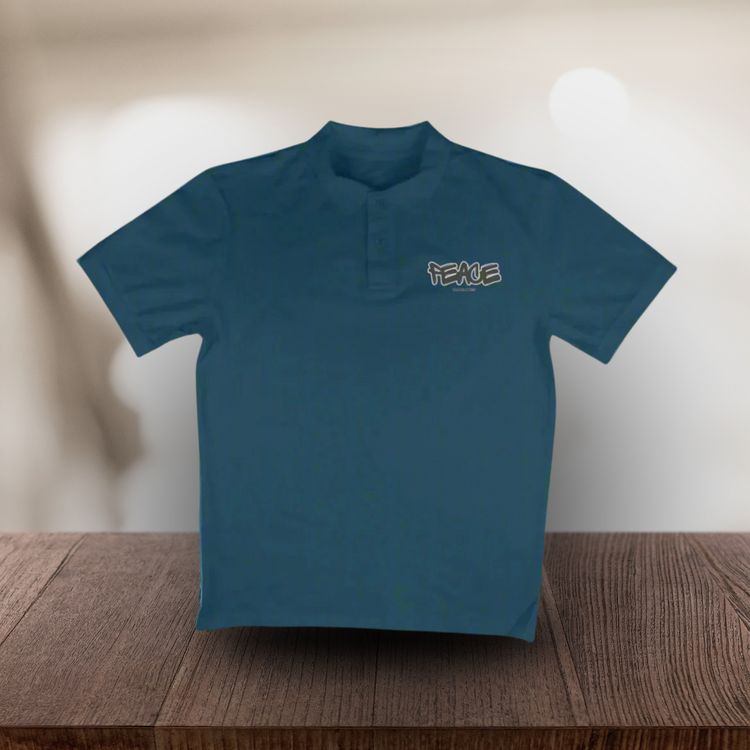 Peace Polo T-Shirt Navy Blue