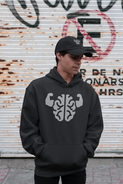 Brain power Unisex Casual Hoodie Black